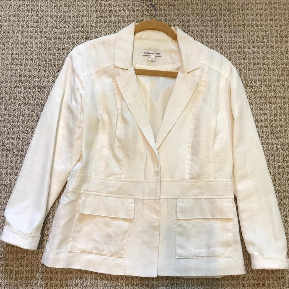 Coldwater Creek snap front linen jacket